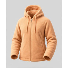 The North Face Womens Full Zip Fleece Hoodie Jacket Peach Tan Size Medium
