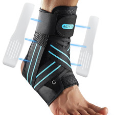 Ankle Brace for Women Men, Adjustable Lace-Up Ankle Support with Removable Splin