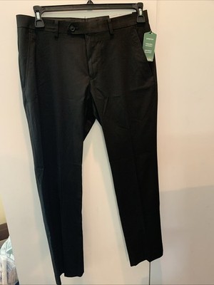 Alfani Mens Slim fit Dress Pants 32 X 30 Wrinkle Free Black Solid Stretch Dj9