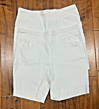 Chicos Perfect Stretch Pull On Shorts Size 1 Short White