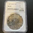 1987 $1 American Silver Eagle NGC MS69