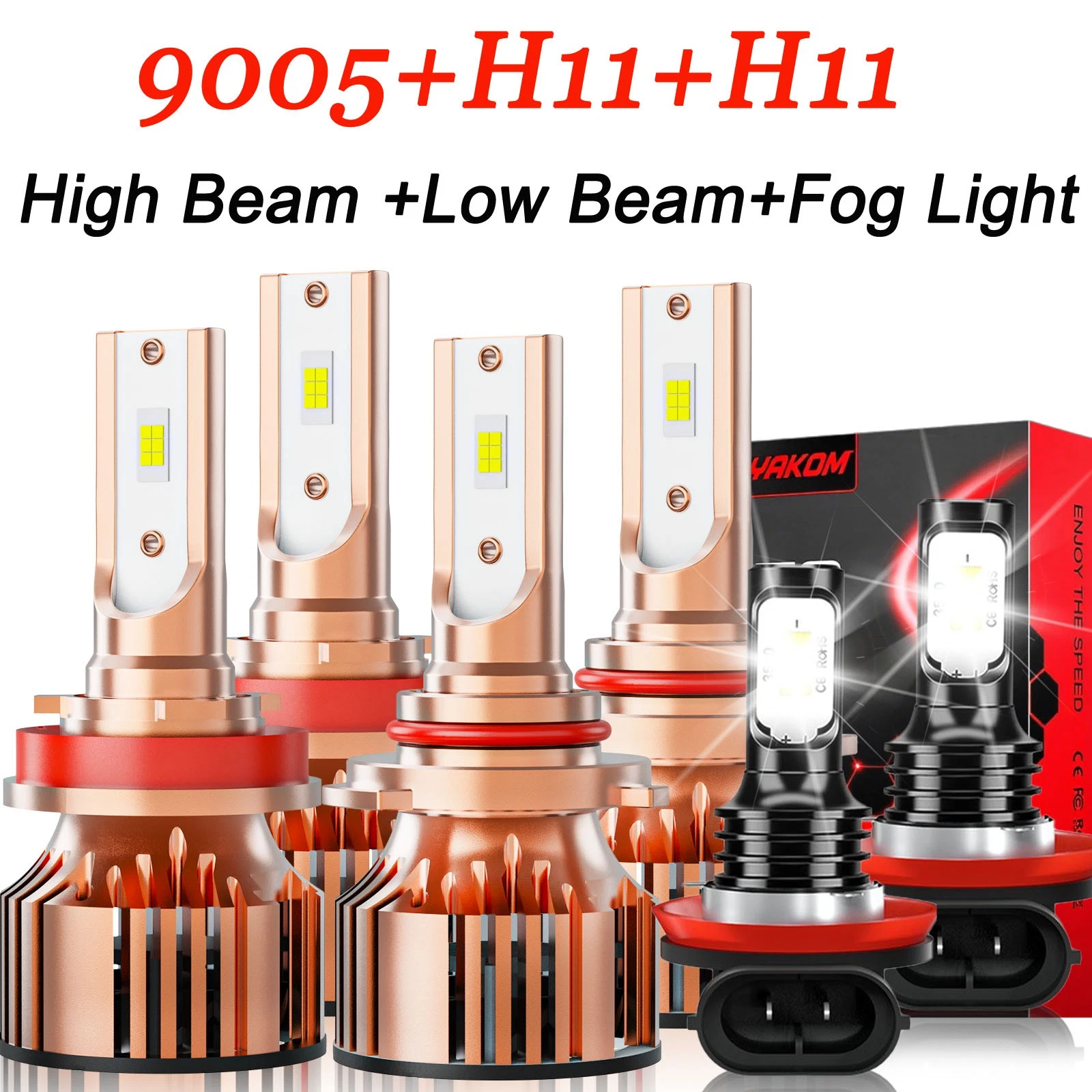 LED Headlight High/Low Beam Fog Light Bulbs Kit For Toyota 4Runner 2010-2021