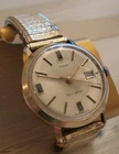 Vintage 1970s Timex Automatic Mens Watch 34mm Gold Tone Works Great