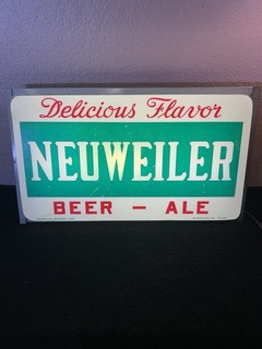 VTG Working Neuweiler Beer Ale Lighted Advertising Sign. Dimensions 19.5x11.5”