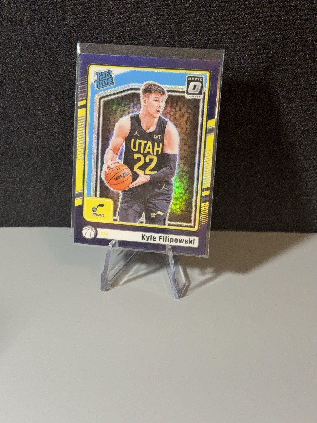 2024-25 Donruss Optic #300 KYLE FILIPOWSKI Rated Rookie Purple Shock Prizm Jazz