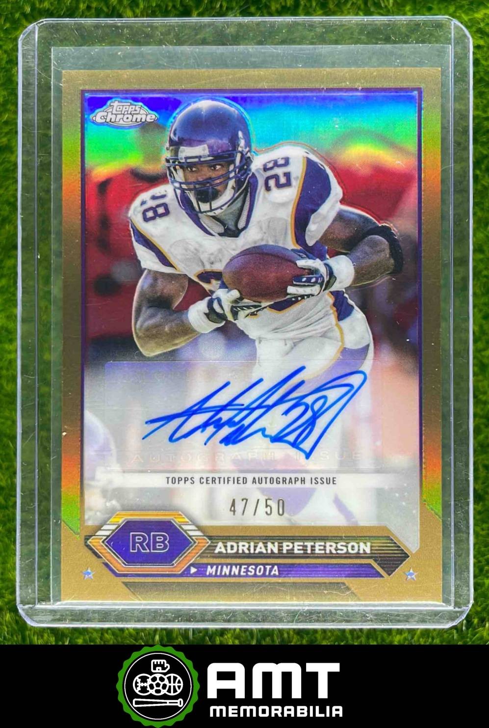 2023 Topps Composite Adrian Peterson Chrome Auto Gold Refractor 47/50 Vikings