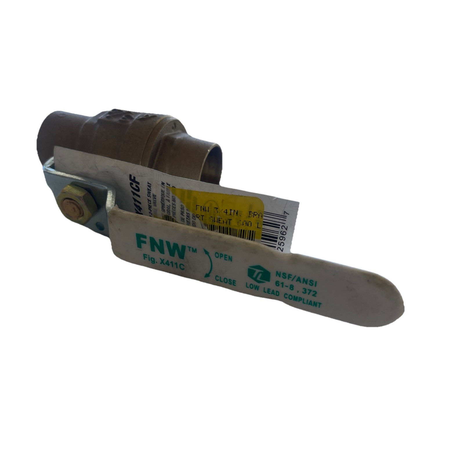 FNW X411C 3/4 in. Brass Full Port Sweat Ball Valve