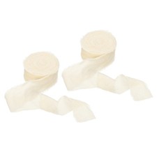 2 Roll 1.5"x3 Yard Velvet Ribbon Handmade Frayed Edge Vintage Ribbon Cream