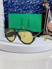Bottega Veneta BV1273S Sunglasses Black Frames Yellow Lenses 63-12-175