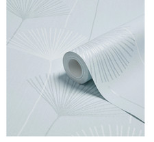 Colours Chika Duck egg Blue Glitter effect Floral Embossed Wallpaper