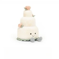 Jellycat Amuseables Wedding Cake Rare & Retired Plush Toy New w/Tags&Dust Bag