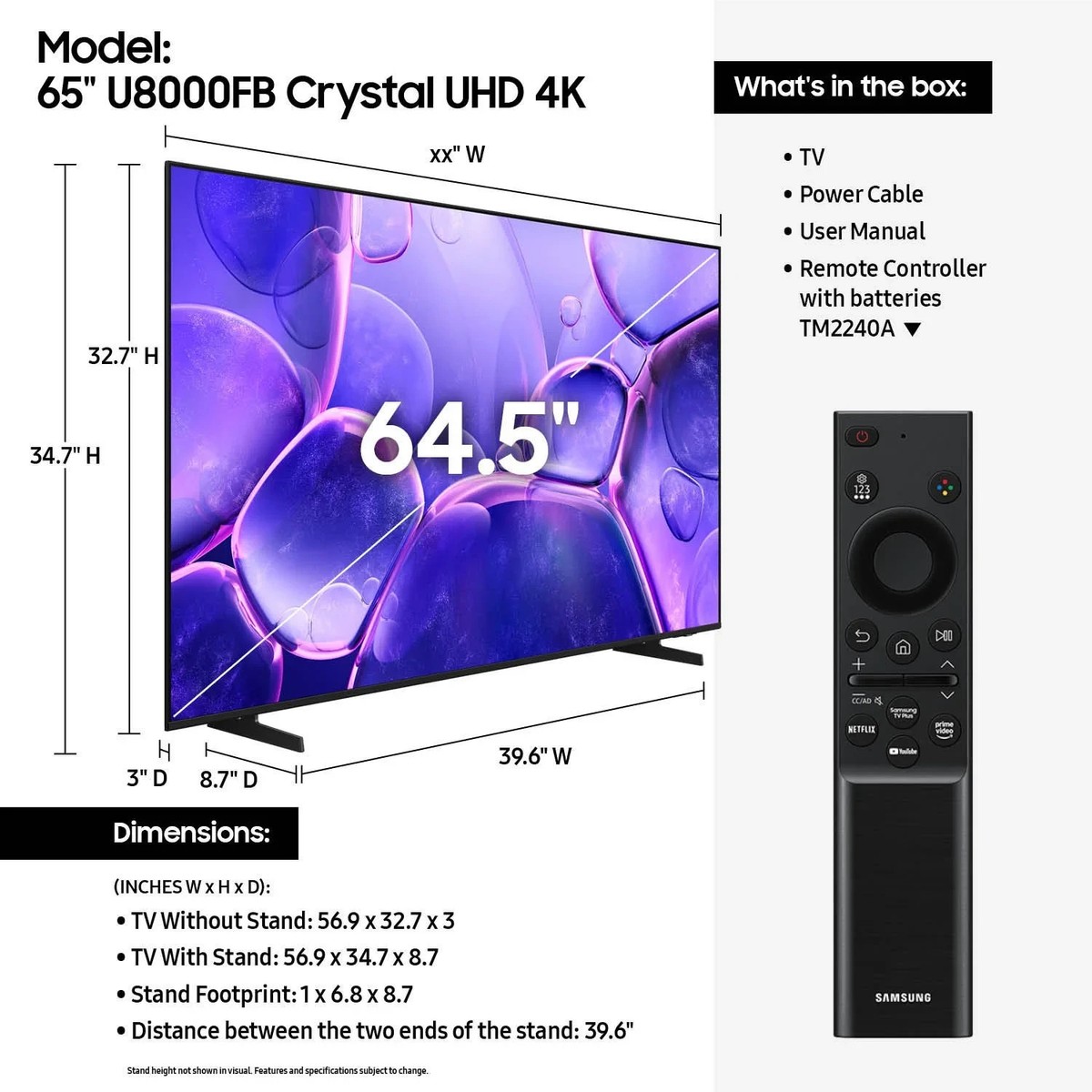 Samsung UN65AU8000F 65