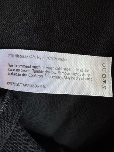 Eileen Fisher Stretch Viscose Crepe Black Lantern Dress Size PM - Picture 4 of 4