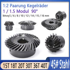 1 / 1.5 Modul Kegelradgetriebe 90&deg; 1:2 Paarung Kegelr&auml;der Mit Keyway Kegelrad