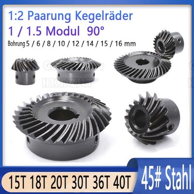 1 / 1.5 Modul Kegelradgetriebe 90° 1:2 Paarung Kegelräder Mit Keyway Kegelrad
