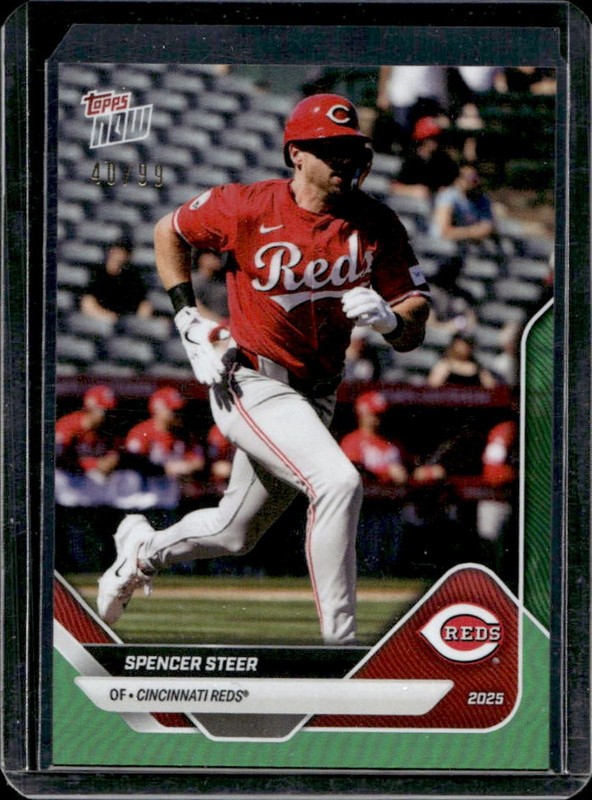 2025 Topps Now Road to Opening Day Cincinnati Reds Spencer Steer Green Foil #/99