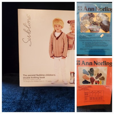 The Second Sublime Childrens Double Knitting Book #643 & 2 Bonus Ann Norling Lot