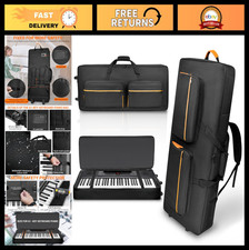 61-Key Keyboard Case with Wheels, Padded Gig Bag, Adjustable Straps 4 Pockets