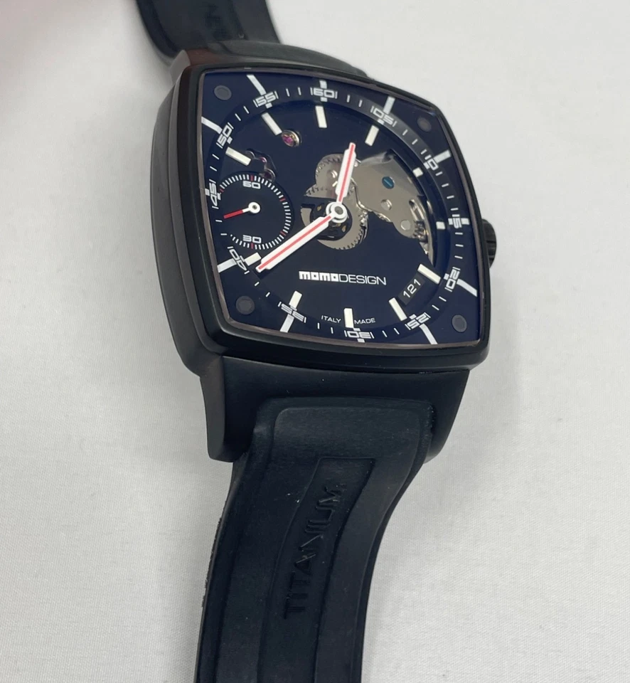Швейцарские механические часы Momo Design MD-375 с ручным заводом из черного титана - Изображение 4 из 4