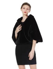 Faux Fur Shawl Womens Soft Stole Wrap Shrug Winter Wedding Event Bridal Cape