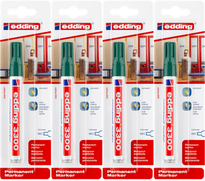 4x edding 3000 Permanentmarker grün (1er Blister)