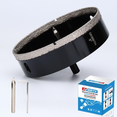 5'' Diamond Hole-Saw Bits with Pilot Drill Bit 5 in Diamond Tipped Tile Hole S...