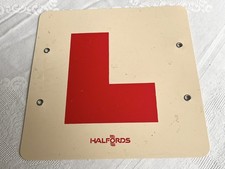 Vintage Halfords L-Plate Learner Driver Sign