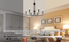 Modern Black Chandelier for Dining Room,Metal 8-Light Kitchen Light Fixtures,...