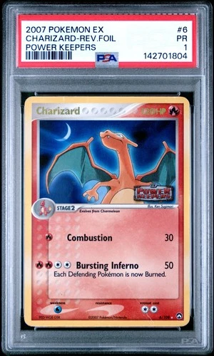 PSA 1 Charizard 6/108 2007 Power Keepers STAMPED Reverse Holo Rare Pokemon Card