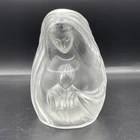 Vintage Fenton Virgin Mary Candle Holder Praying Madonna Satin Frosted 1970s