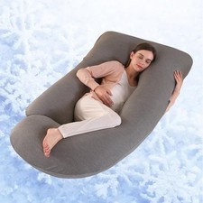 Full Body Pregnancy Pillow 57" - Removable Washable Cover for Support