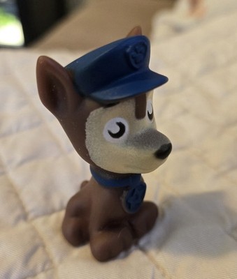 Nickelodeon PAW Patrol Chase Dog Figurine, Brown Blue Plastic, 2020