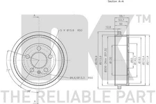 Genuine NK Rear Left Brake Drum for Audi A2 TDi AMF / BHC 1.4 (08/2000-12/2005)
