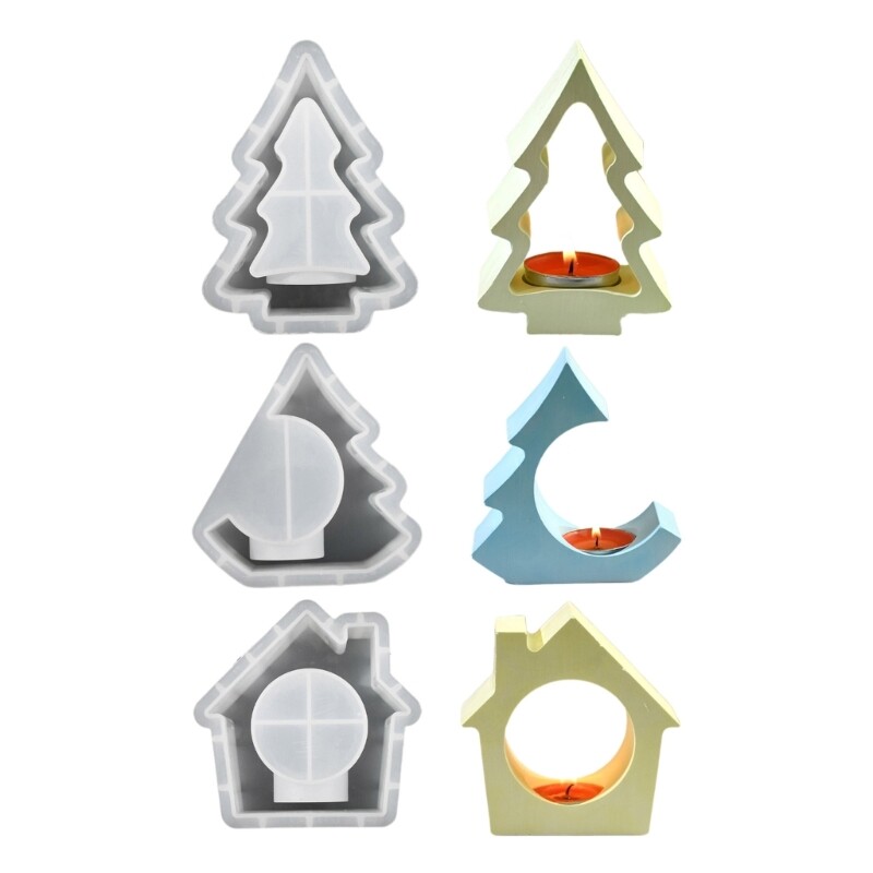 Resin Holder Moulds House/Tree Shape Silicone Mold Silicone Crafting Mold