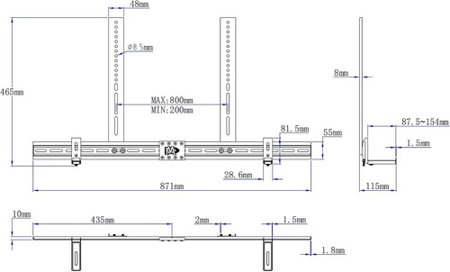 Soundbar Halterung, TV Halterung, Wandhalterung - MD5425-03, bis 9kg - Bild 9 von 10