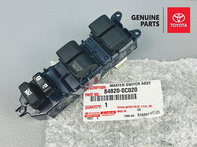 84820-0C020 TOYOTA TUNDRA 2007-2014 MASTER SWT ASSY POWER WINDOW REGULATOR