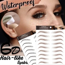 6D Hair-like Eyebrow Tattoo Stickers False Eyebrows Waterproof Fake Long Makeup✔