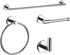 Graz 4-Piece Polished Chrome Bathroom Accessory Set with Essential Fixtures