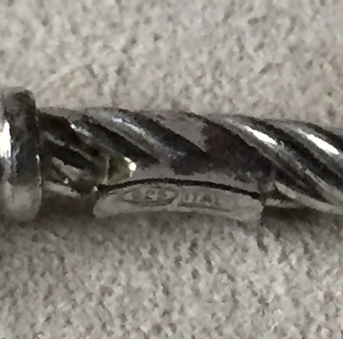 "Brazalete con cable Cz de plata esterlina Italia 7,25""" - Imagen 5 de 6