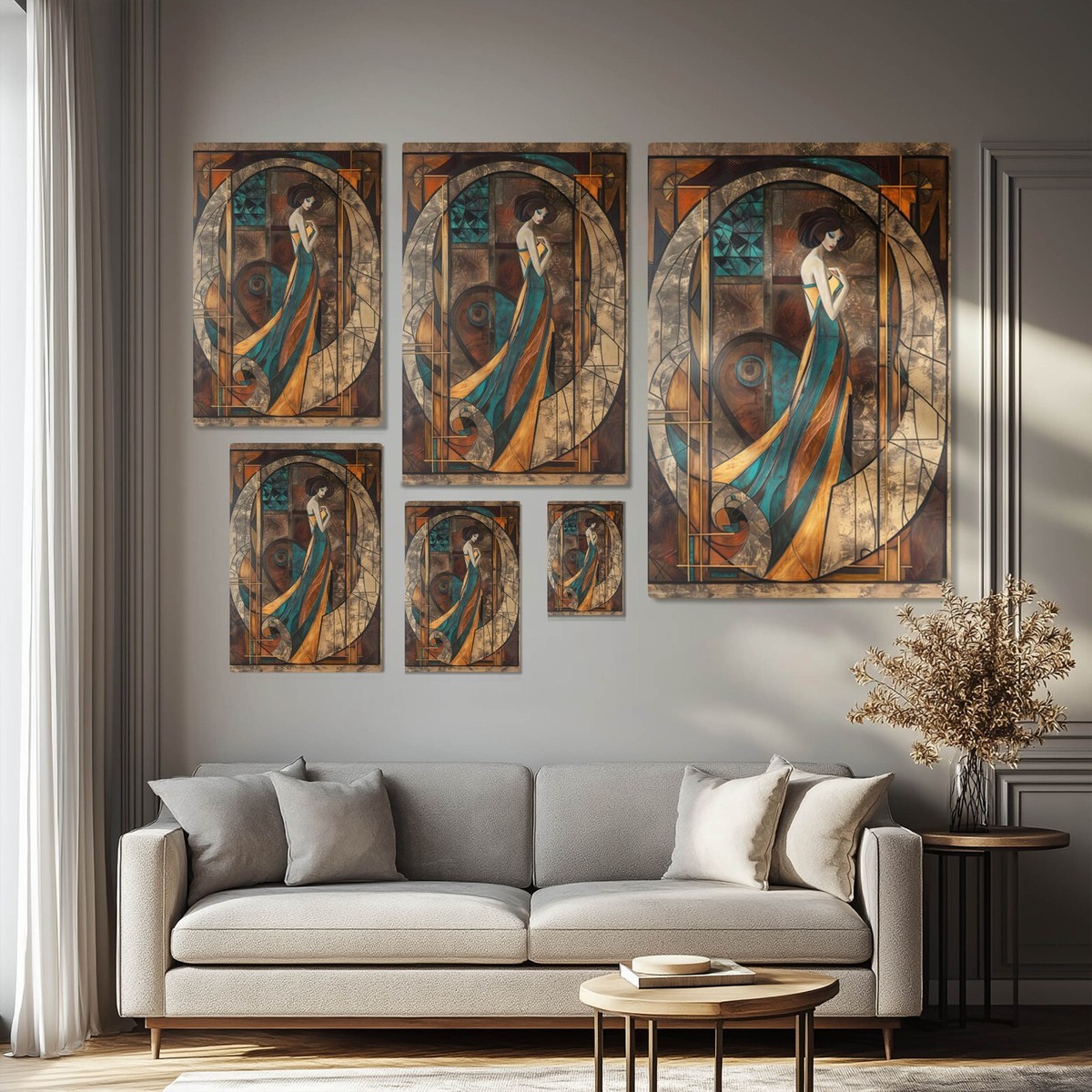1920's Woman Art Deco Style Vintage Wall Art Print on Canvas