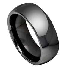 Tungsten Ring Band High Polished Shiny Dark Gray IP Plated For Men & Women