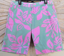 Vintage O'Neil Jr's 11 Green Pink 100 Ripstop Cotton Hawaiian Board Shorts