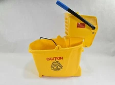 Magnolia Brush Mop Bucket / Wringer Combo, Plastic, Yellow (6035-3)
