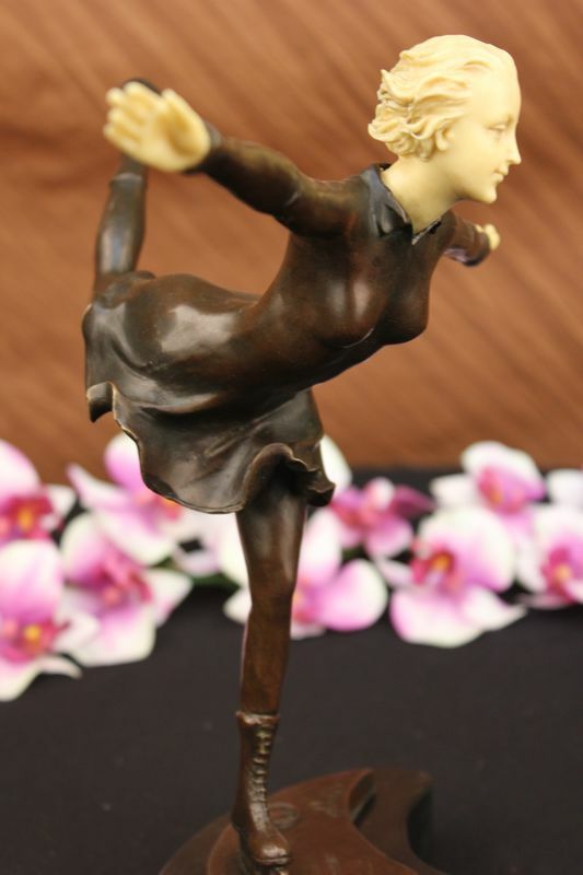 Handmade Collectible Signed Artwork Woman Bronze Lost Wax Sculpture Figurine