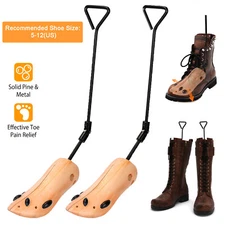 Pair Adjustable Shoe Boots Stretcher Wooden Boot Width Shaper Expander US 5-12