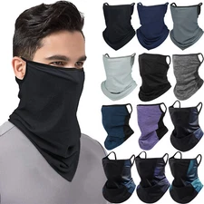 Face Mask Neck Gaiter Covering Bandana Reusable Neckerchief Scarf with Ear Loops
