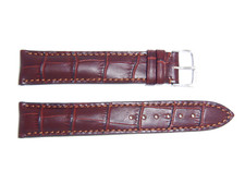 RIOS1931 Germany Embossed Alligator Grain Watch Band 20 mm XL Mahogany LOUISIANA