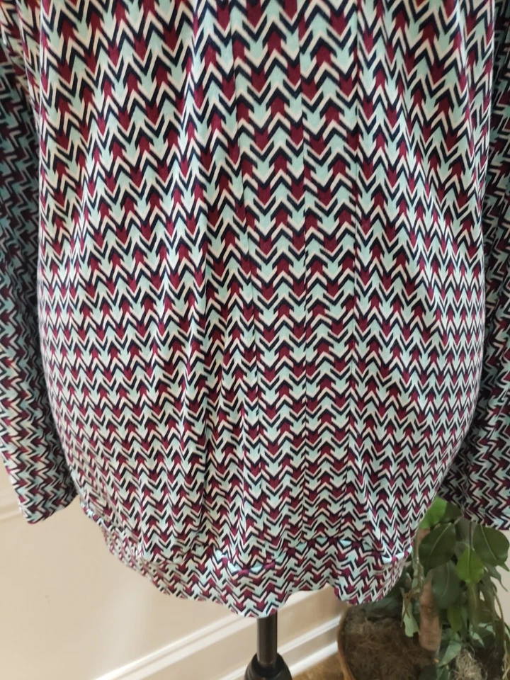 Blusa Top Informal Venus Mujer Multicolor 100% Viscosa Cuello en V Manga Larga Talla 2X Foto 3 de 4