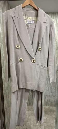 Gai Mattiolo Off White pant suit Vintage Size 12 - Picture 3 of 10