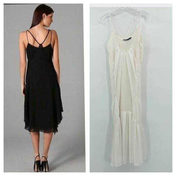 Theyskens Theory Damia Dress Ivory White Womens Size Medium Sleeveless